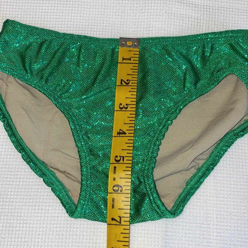 Fin Fun Mermaid Kids Bikini Bottom Holographic Green Size Medium
